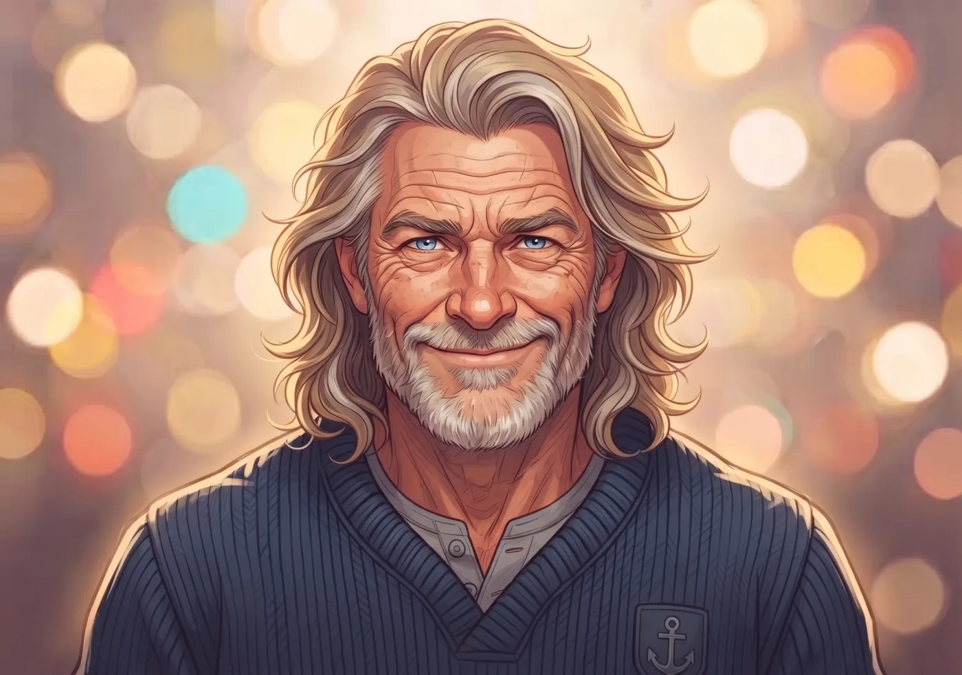 Portrait de Monsieur Skip, personnage du roman Le Hamac et les Colibris de Karine Baridon.